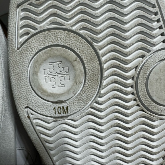 TORY BURCH HANK COURT LEATHER SNEAKER SHOES LACE UP WHITE SIZE 10 - Picture 5 of 10